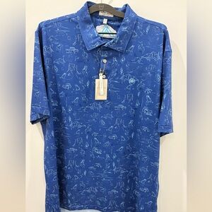 Peter Millar Men’s Royal Blue Desert Scene Polo